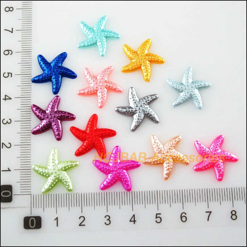 Мода 100 шт. милое животное морская звезда Смешанные акриловые пластиковые
