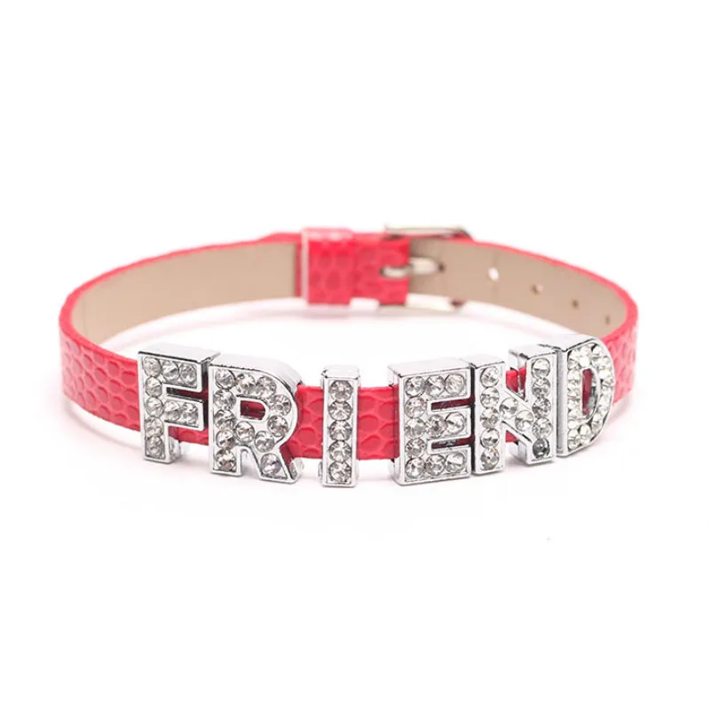 Друг Слово Кожаный браслет для Для женщин мужчин Pulseira ювелирные изделия Bijoux