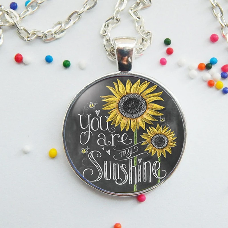 Набор украшений &quotYou Are My Sunshine&quot ожерелье из подсолнечника кулон браслет серьги