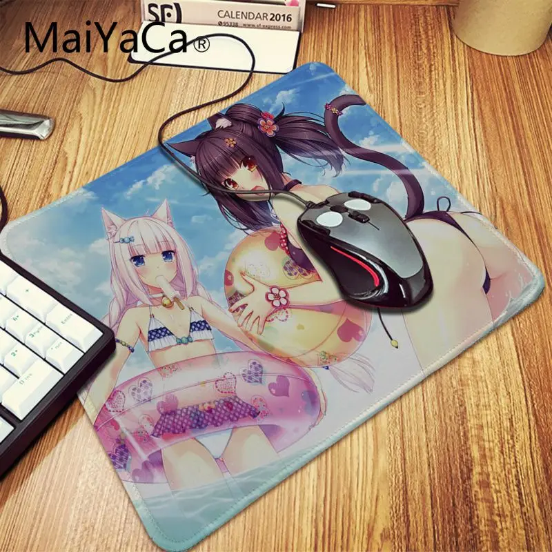 MaiYaCa ваши собственные коврики Chocola Nekopara коврик для мыши геймер игровые коврики аниме мультфильм Печать большая игра Lockedge игровой коврик для мыши - Цвет: Lock Edge 25x29cm