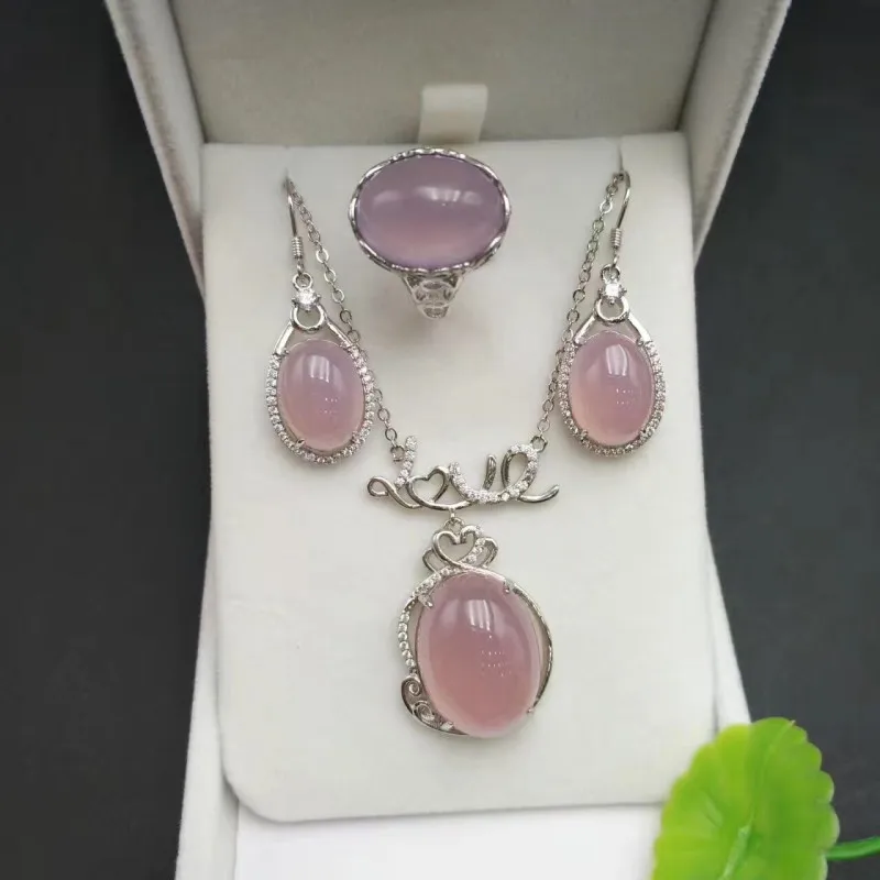 Набор халцедонов цепь из натурального серебра 925 пробы палочки для еды подвеска в