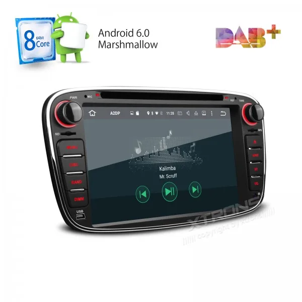 XTRONS 2 Din 7&quotAndroid 6.0 Octa-Core Car DVD Player with WiFi 4G CANbus Online Maps GPS Navigator for Ford Focus Mondeo S-Max |