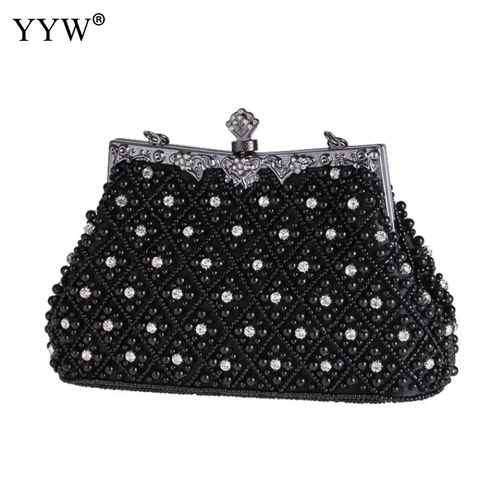

Pearl Beaded Lace Rose Fashion Rhinestone Bags White Evening Bags Women Clutch Bags Evening Clutch Bags Wedding Bridal Handbag