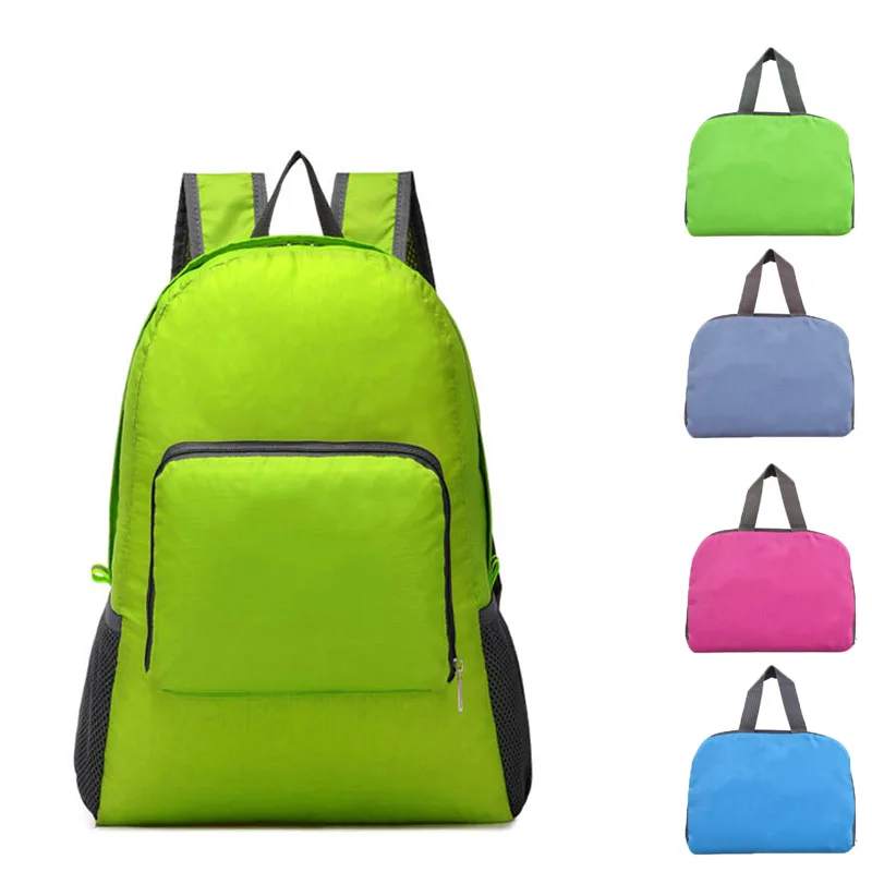 

Fashion Portable Travel Storage Bag Backpacks Zipper Soild Nylon Back Pack Daily Traveling Women Men Shoulder Bags Folding Bag