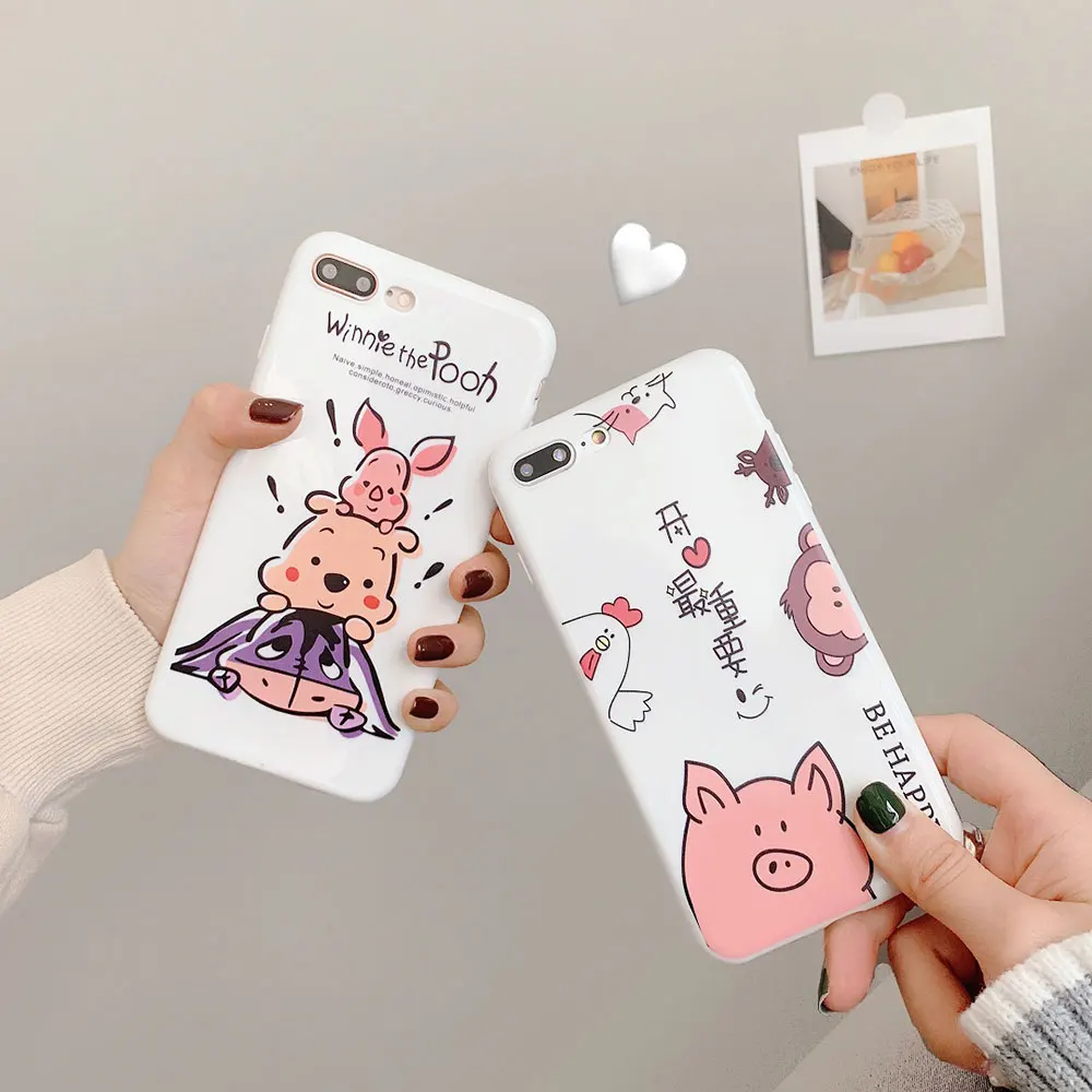Силиконовый чехол TPU мягкий для iPhone X XR XS Xs Max 7 Plus 8 Чехлы 6S 6 милые аксессуары