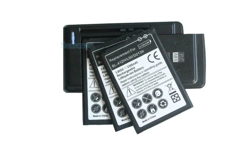 Seasonye 3x2300mAh BL 41ZH сменный аккумулятор + универсальное зарядное устройство для LG Leon