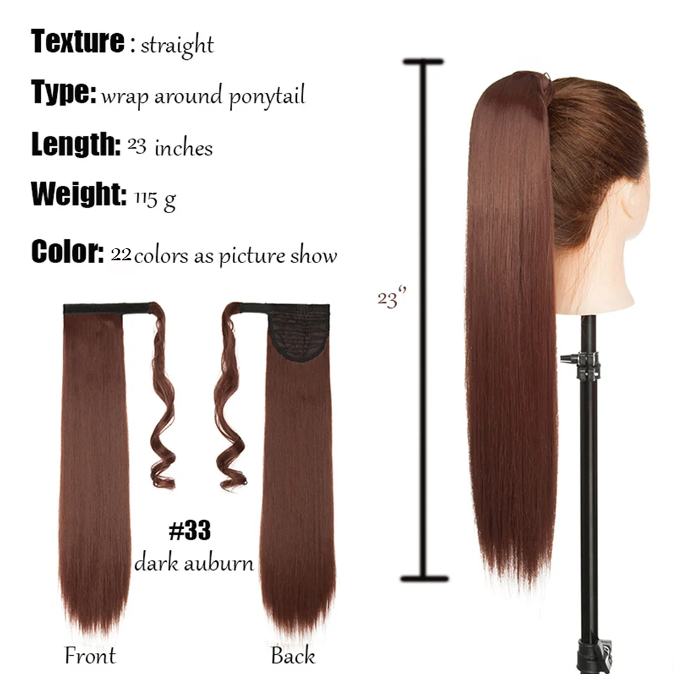 BENEHAIR Synthetic Ponytail Clip Extension Hair Fake Hair Straight Hairpiece Extension For Women Clip in Ponytail Hair Extension