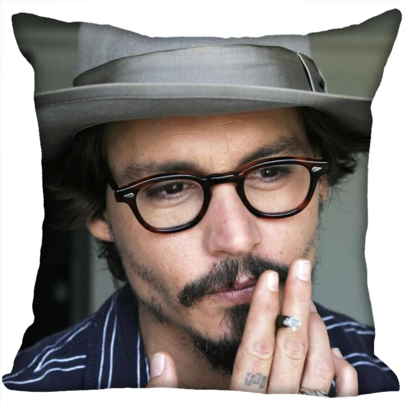 Пользовательские фильмы звезды наволочки на подушку с принтом «Johnny Depp» квадратная наволочка Рождество на молнии наволочка 40*40 см, 45*45 см(с одной стороны - Цвет: Pillowcase 17