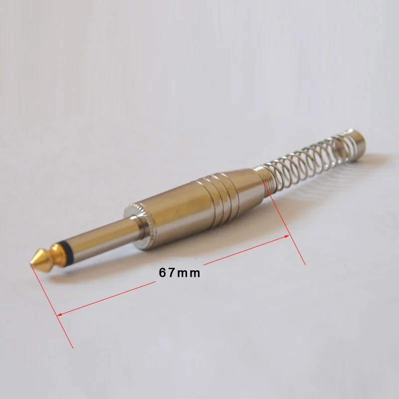 Silver Stereo 6.5mm 1/4'' jack plug 6.35mm wire Connector for amplifier microphone male plugs adapter Soldering |