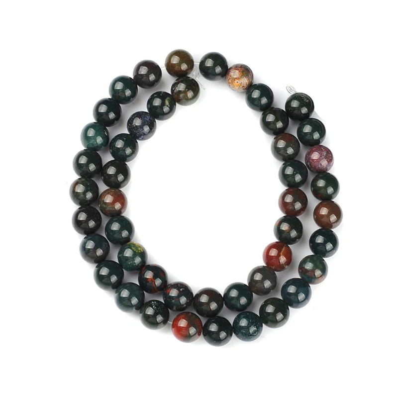 

6-10mm New Natural Stone Beads Round Gorgeous Indian Blood stone Loose Strand Beads For Diy Jewelry Making Necklace Bracelet