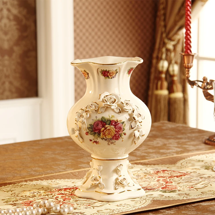 Европейская керамическая ваза Роскошный Ретро Декор для столовой золотые