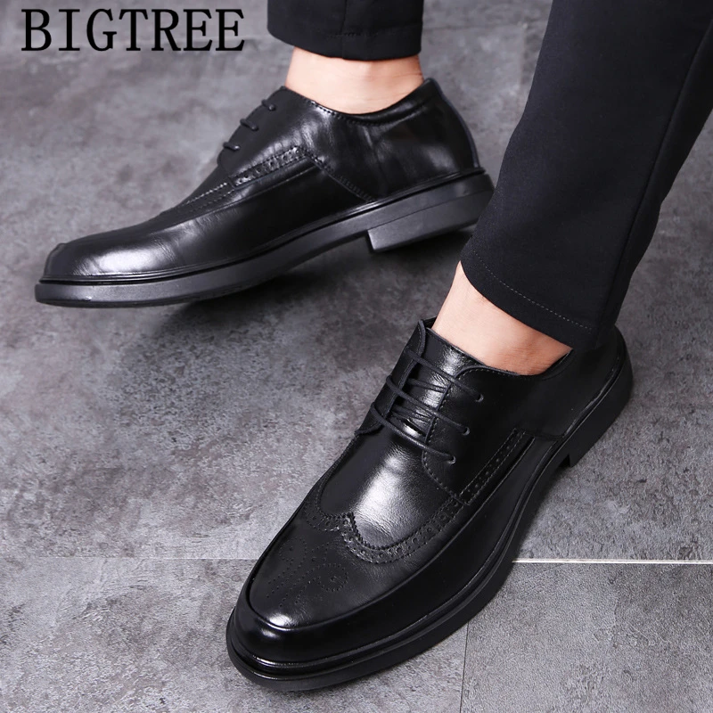 

Mens Wedding Shoes Genuine Leather Brogue Shoes Men Elegant Italian Mens Wingtip Shoes Brand Zapato Hombre Formal Buty Meskie