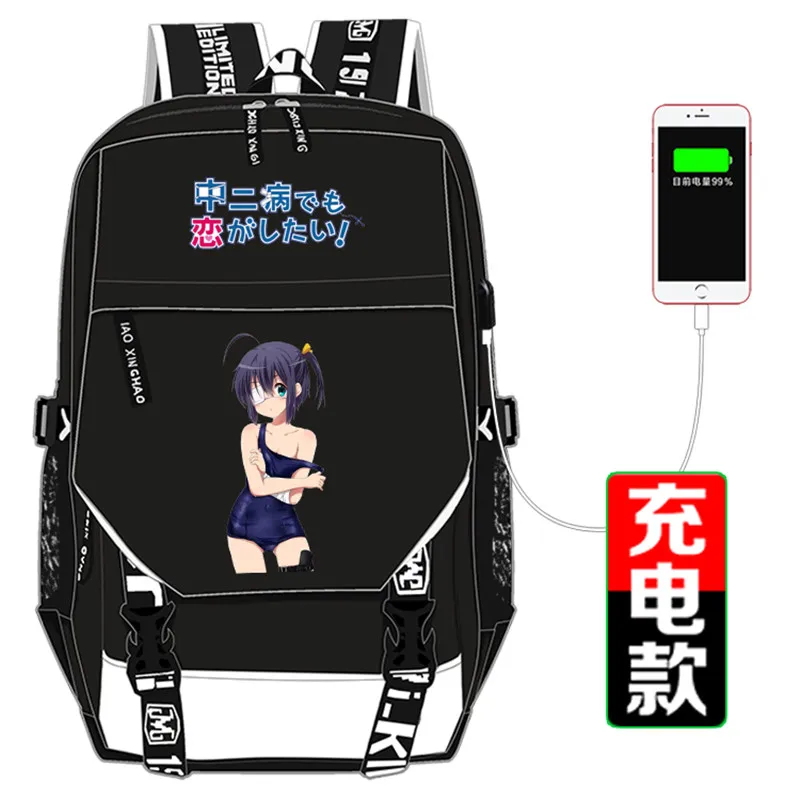 Chuunibyou Demo Koi Ga Shitai аниме Prinitng рюкзак таканаши Рикка косплей женский холст школьные