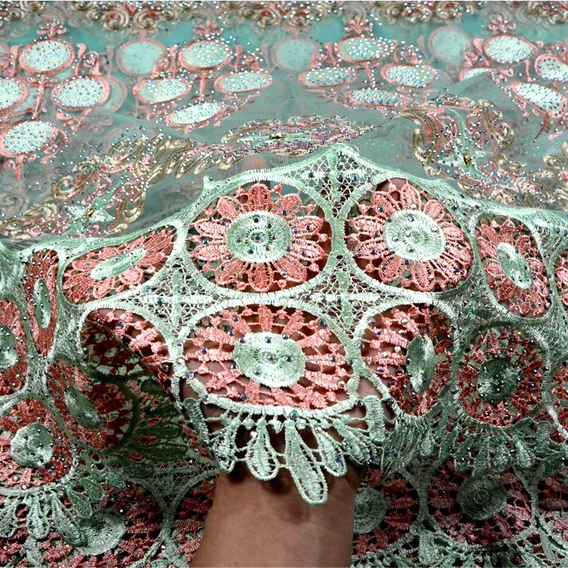

Latest Fashion African Laces Fabrics Embroidered Stones African French Tulle Lace Fabric 2017 African French Net Lace Fabric646B