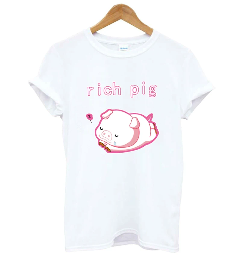 

rich pig pink Print Women tshirt Cotton Casual Funny t shirt Lady Yong Girl Top Tee Better Quality Drop Ship KT-31