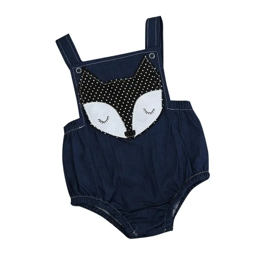 Лидер продаж забавная одежда для малышей комбинезон без рукавов с принтом лисы