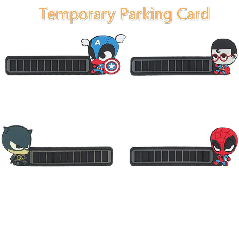 

MR TEA Comics Hero Cartoon Temporary Parking Card Car Sticker Luminous phone Number Plates Digital Puzzle Larg style