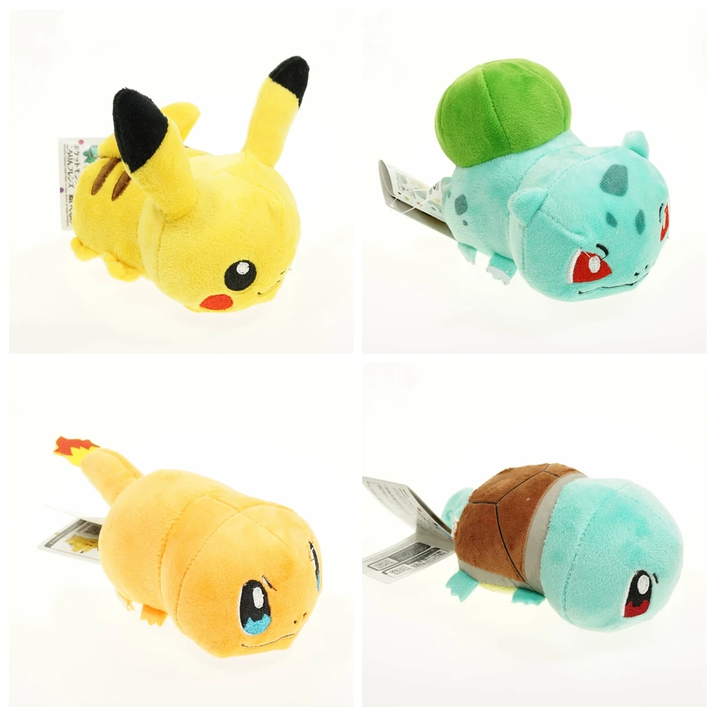 4 стиля 12 см Размер Kawaii Chubby Pikachu &amp Bulbasaur Squirtle Charmander большая голова Милая Лежащая