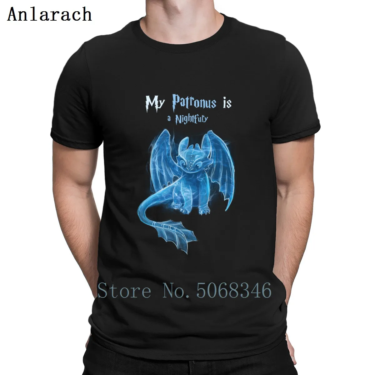 Футболка с надписью My Patronus Is A Night Fury дизайнерская хлопковая летняя S-XXXL для всей