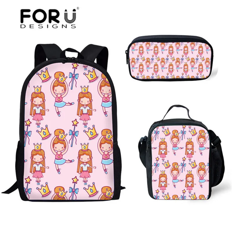 Школьный рюкзак для девочек FORUDESIGNS 3 шт./компл. розовая балетная обувь школьные