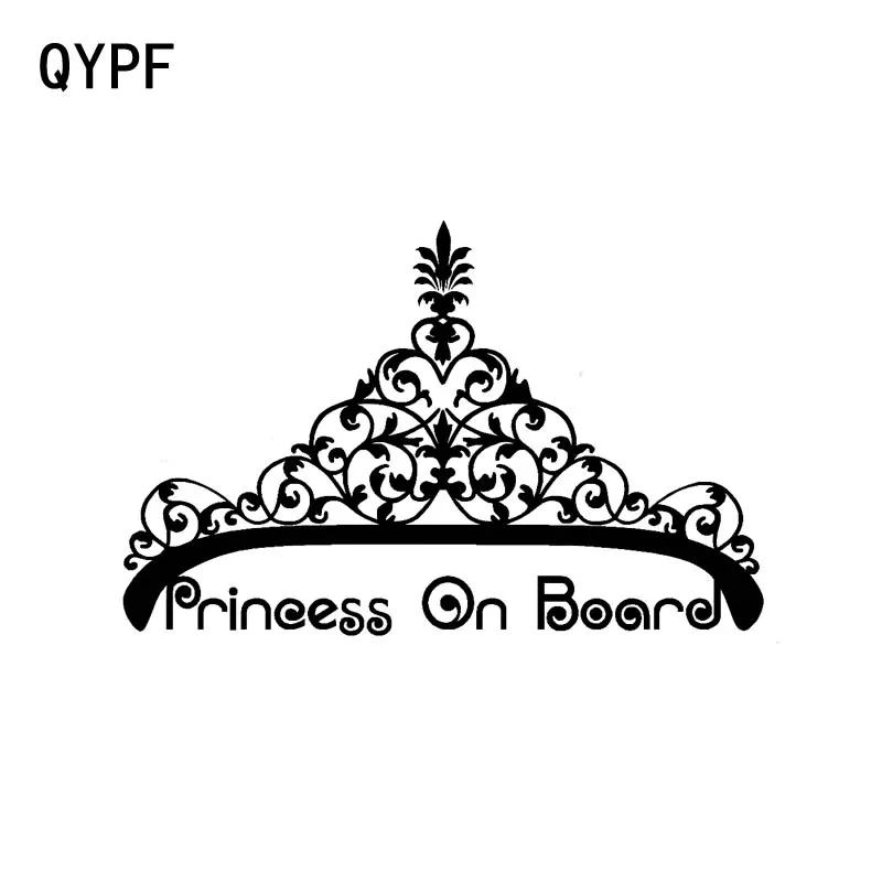 QYPF 15 см * 9 8 принцесса на борту корона тиара элегантная качественная виниловая