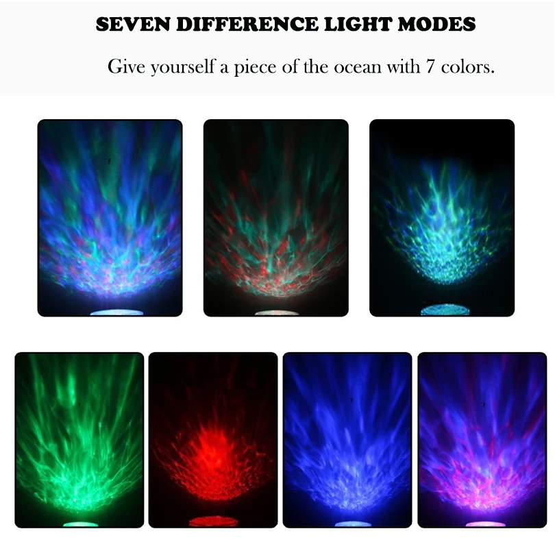 

Remote Control LED Ocean Wave Projector Night Lights Starry Sky Projection Lamp Music Player Decoration Bedroom Lamp Child Gifts