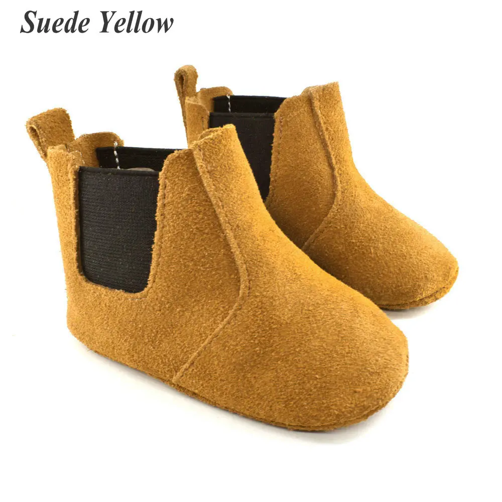 Suede Yellow Модные детские сапоги для осень/зима детская обувь девочек Теплые детские пинетки детские мокасины; первые шаги мальчиков schoenen - Цвет: Suede Yellow