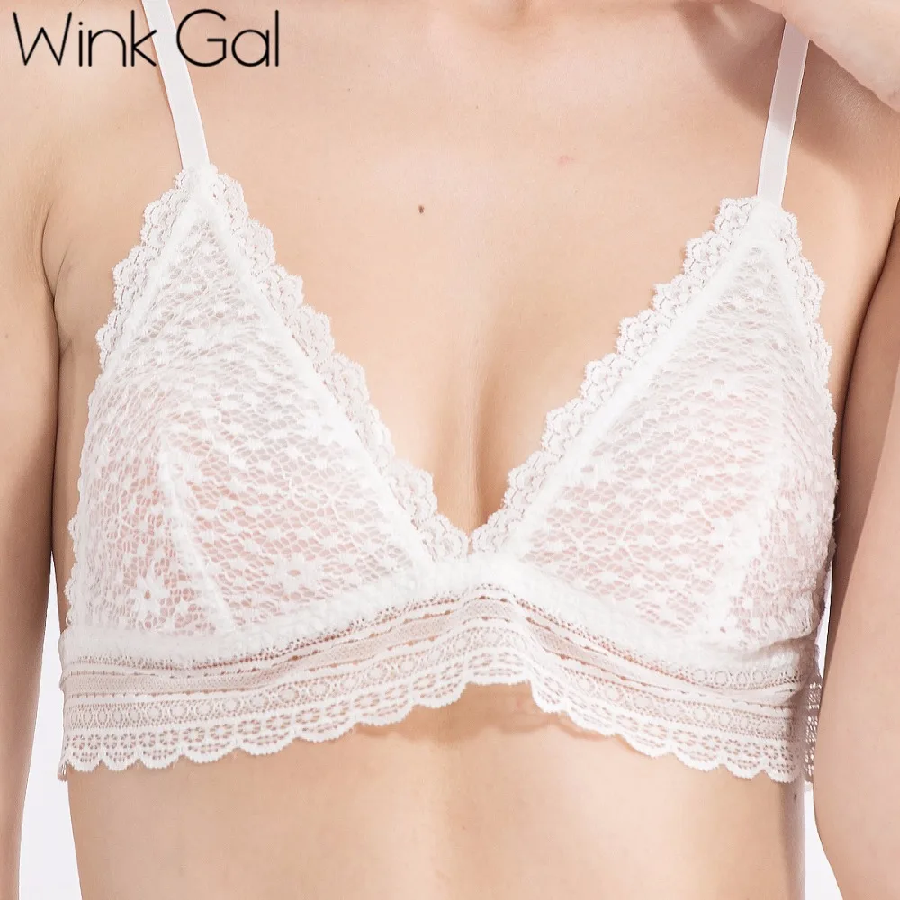 Wink Gal 2018 Новое поступление Винтажный бюстгальтер удобный однотонный кружевной