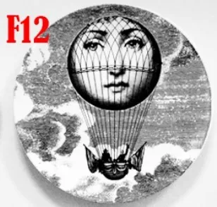 Изысканная мода Milan rosenthal Piero fornasetti тарелки чистый красочный цвет иллюстрации подвесные блюда образец комнаты/дома/отеля украшения - Цвет: L
