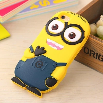 Горячая 3D симпатичные мягкие мультфильм кремния гадкий я желтый миньон назад