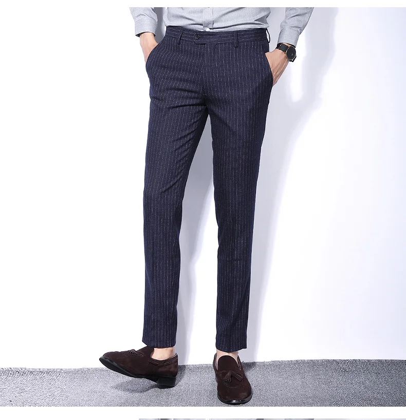 N& B брюки мужские формальные Бизнес Офис Slim Fit Брюки Для мужчин ботильоны-Длина брюки мужской классический черный костюм брюки SR43