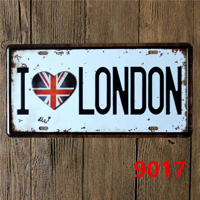 15*30 см I Love Paris/London/Newyork винтажный знак металлический художественный постер