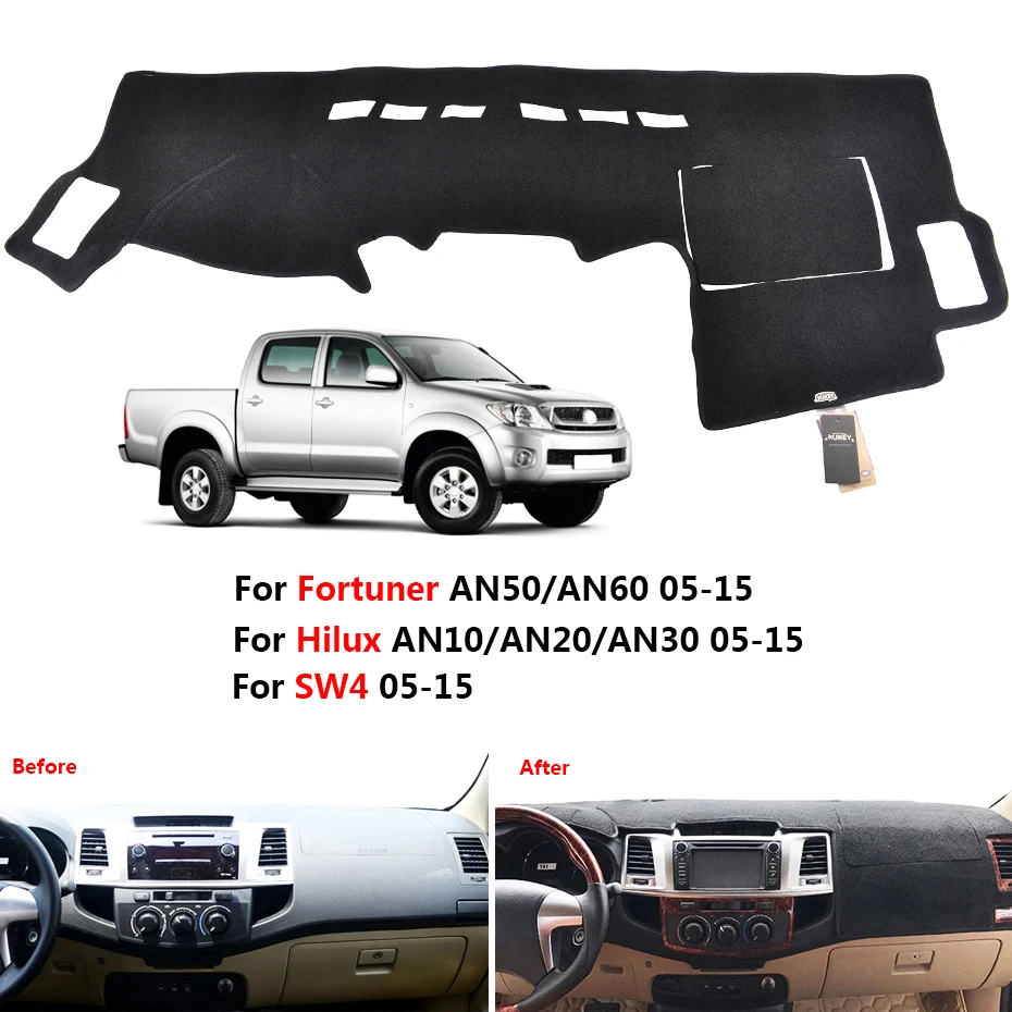 Fortuner-LHD 05-15 Для Toyota Hilux Vigo Revo Fortuner SW4 2005- приборная панель Крышка приборной панели Коврик защитный лист ковер Стайлинг 2013 - Название цвета: Fortuner-LHD 05-15