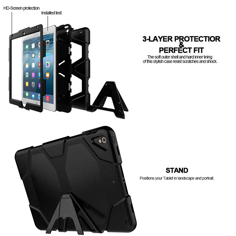 Armor Kickstand Case For new iPad Pro 10.5&quot 2017 A1701 Cover Funda Tablet Safe kids Shockproof Heavy Duty Hang Stand Shell | Компьютеры