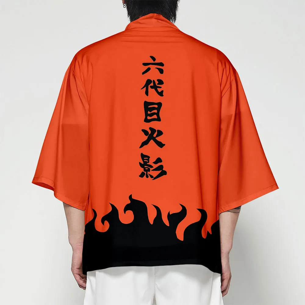 Аниме Наруто йондайме Hokage японское кимоно для мужчин кардиган рубашка блузка юката для мужчин хаори Obi одежда Самурай Косплей Костюм