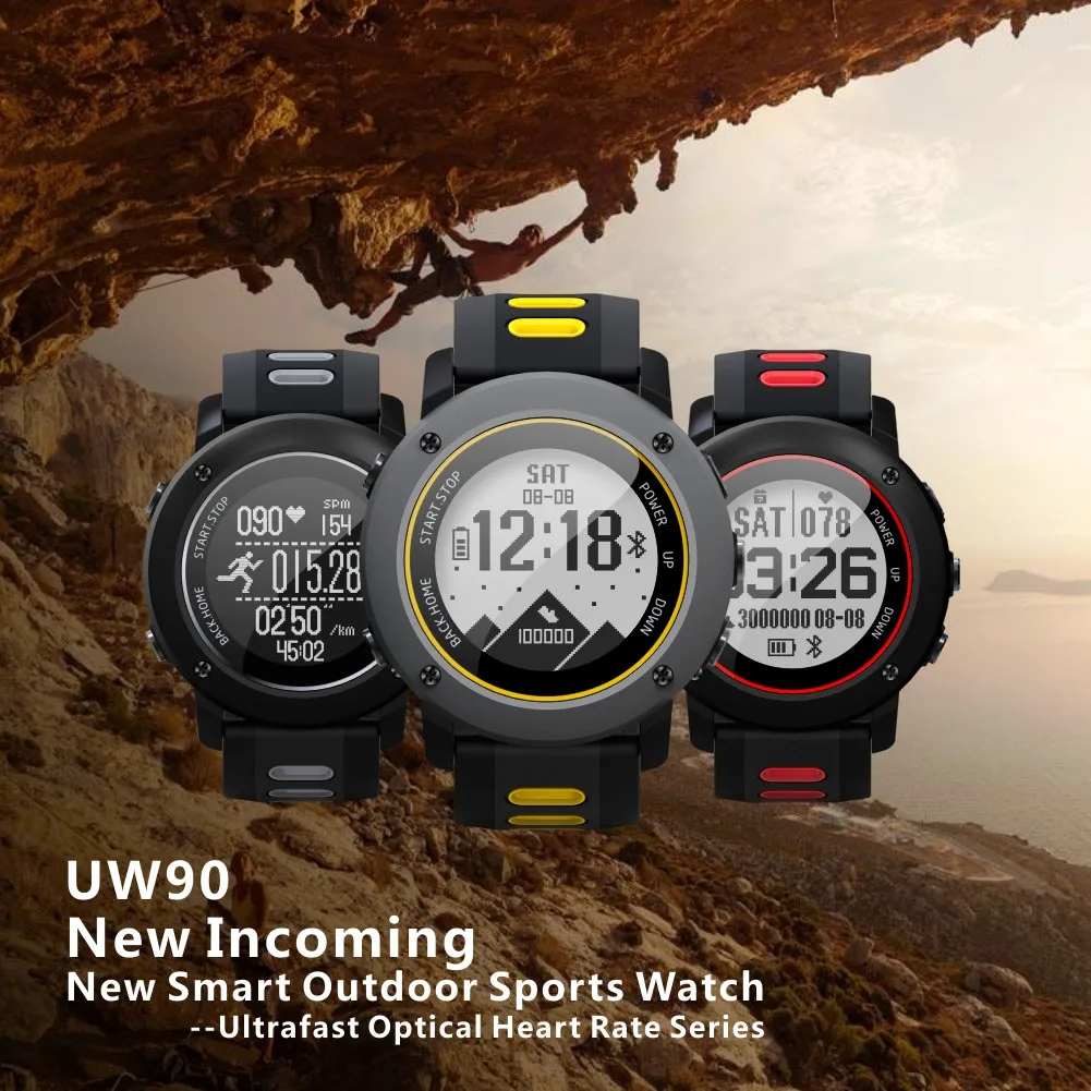 UWear Smart уличные спортивные часы Бег IP68 Водонепроницаемый беговой дорожке Часы Bluetooth Smart Watch Sport шагомер