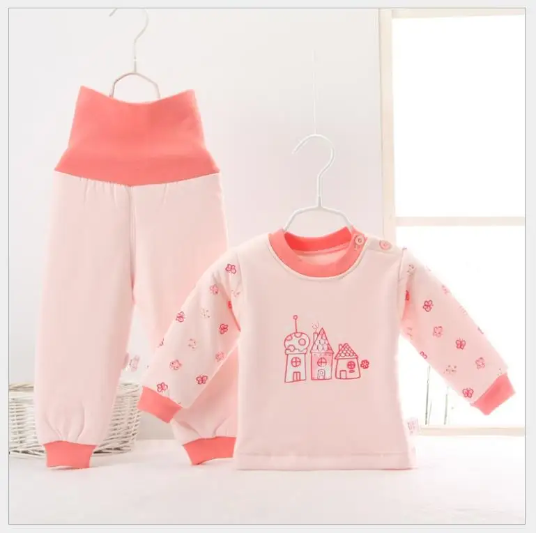 

Baby cotton autumn coat and trousers set without bone and high waist