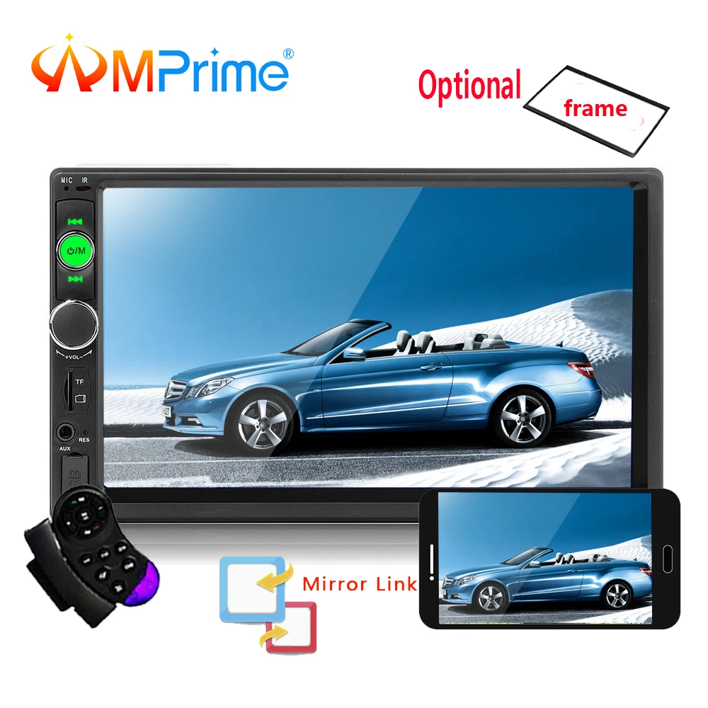 AMPrime 2 DIN Авторадио 7 &quotсенсорный автомобильный Радио Bluetooth SD/MP4/USB/AUX Автомобильный