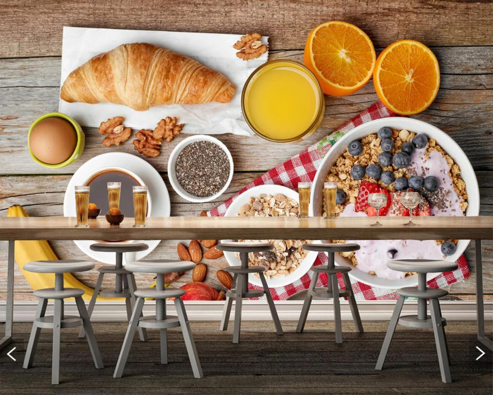 Обои для кофе хлеба фруктов еды обои гостиной телевизора дивана стены столовой