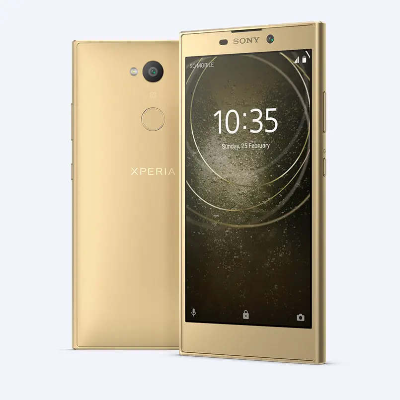 Золотой Смартфон sony Xperia L2 на Android, 3 ГБ ОЗУ, 32 Гб ПЗУ, четырехъядерный, 5,5 дюймов, 3300 мАч, Распознавание отпечатков пальцев, NFC, 4G, мобильный телефон - Цвет: Золотой