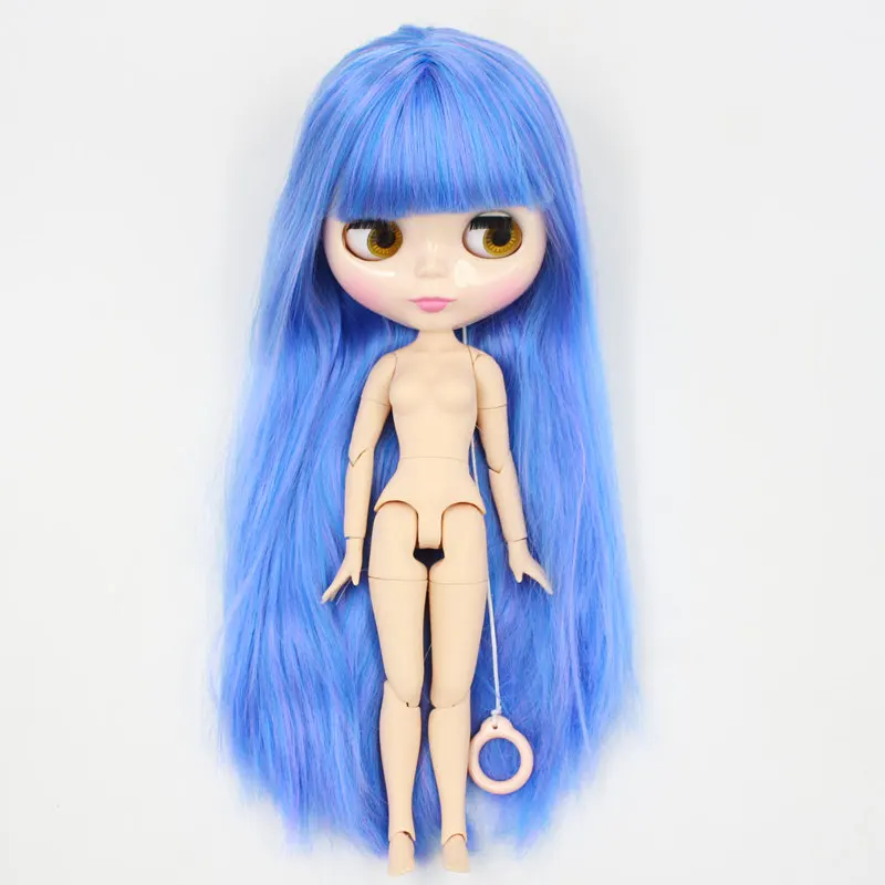 Заводская шарнирная кукла blyth Mix голубые волосы с челкой/бахрома neo 1/6 30 см шарнирная игрушка для тела подарок BL7216/6208 - Цвет: nude doll