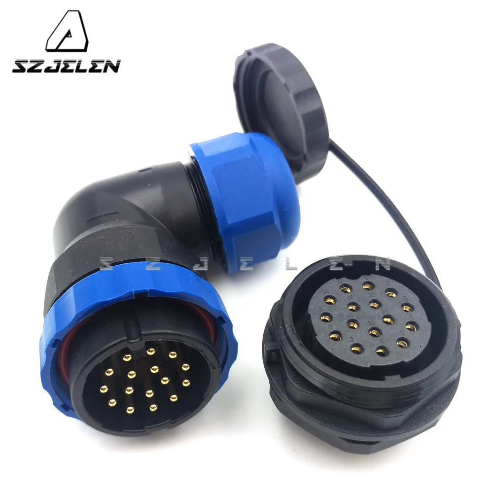 Флюоресцентный водонепроницаемый разъем, 16-контактный разъем IP67, стандартные разъемы для монтажа на панели, электрическое оборудование, разъем питания, розетка