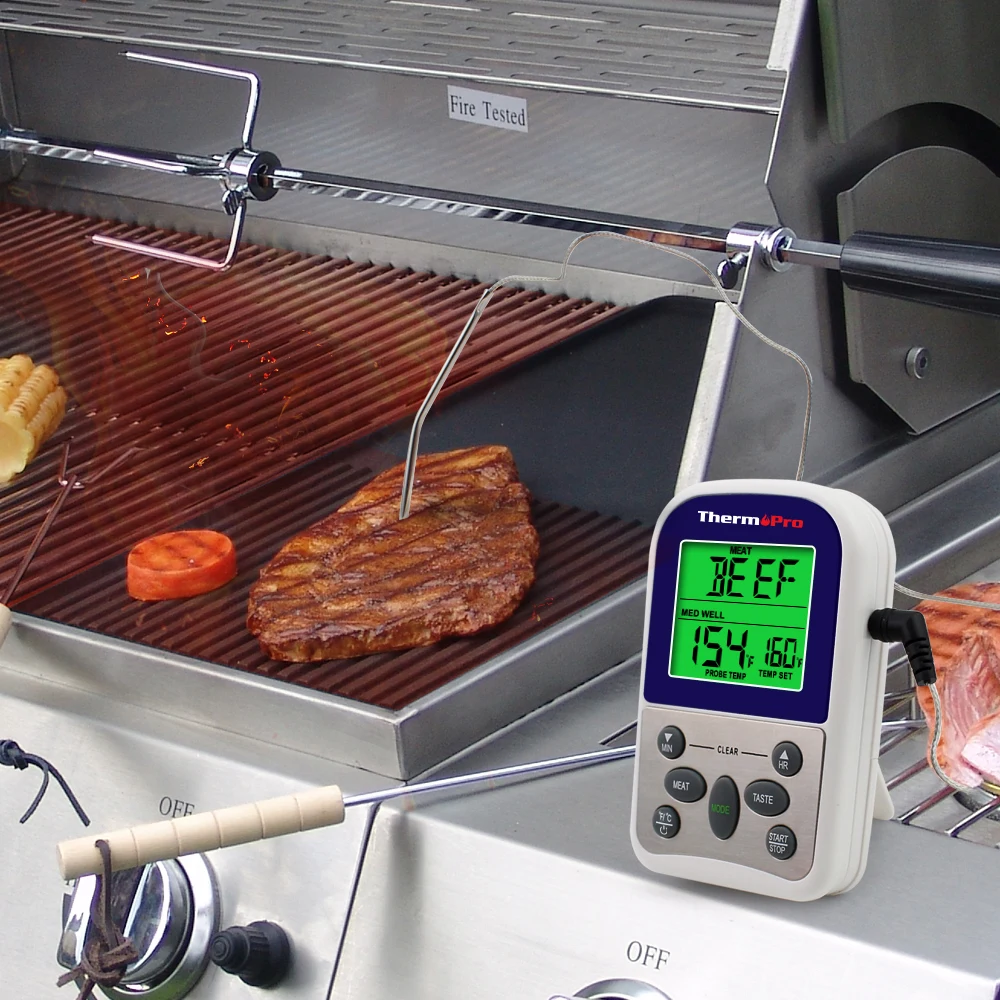 Thermopro TP10S Digital Food Probe Oven Thermometer Timer Temperature Sensor LCD Meat BBQ Gauge Kitchen Cooking Tool | Дом и сад