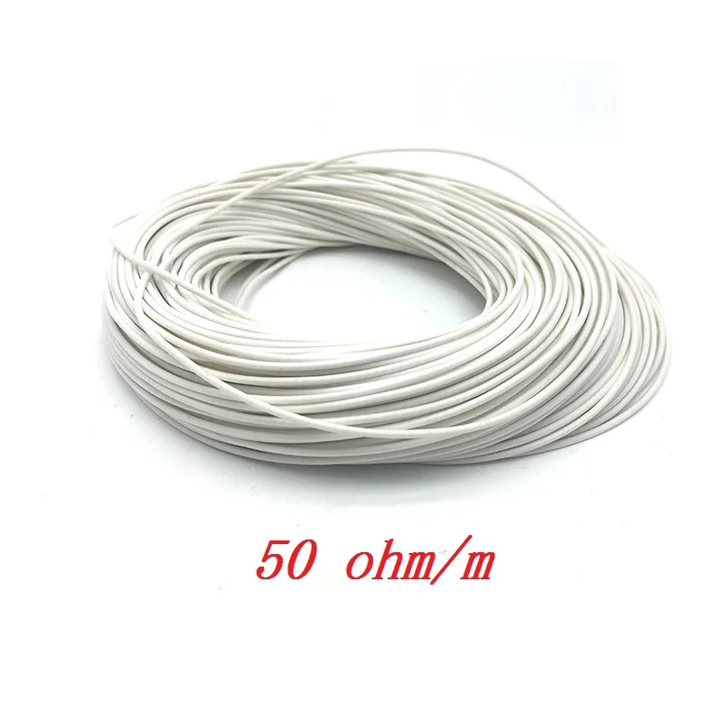 50 ohm Все размеры низковольтный силиконовый резиновый нагревательный кабель Электрический нагревательный провод для грелки нагревательный коврик - Цвет: 50 ohm