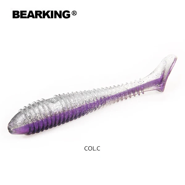 C Bearking популярная приманка для рыбалки, Мягкая приманка S05, профессиональная приманка 4 дюйма, 6 шт., 10 см/10 г, качественный искусственный карп, воблеры - Цвет: C