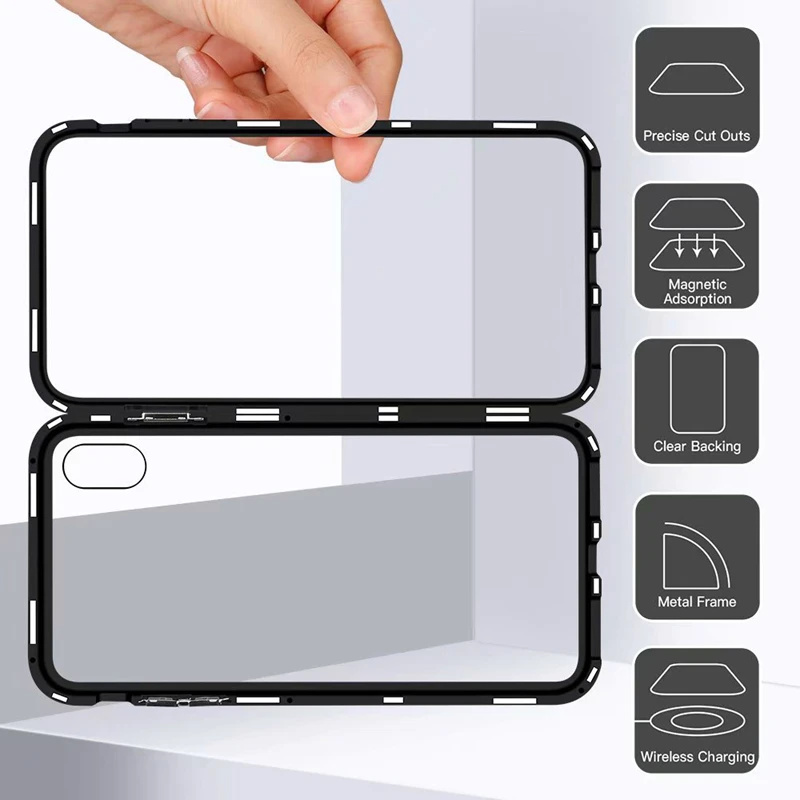 Роскошный Магнитный флип чехол для OPPO R15 Dream Mirror Edition R17 PC Border прозрачный из