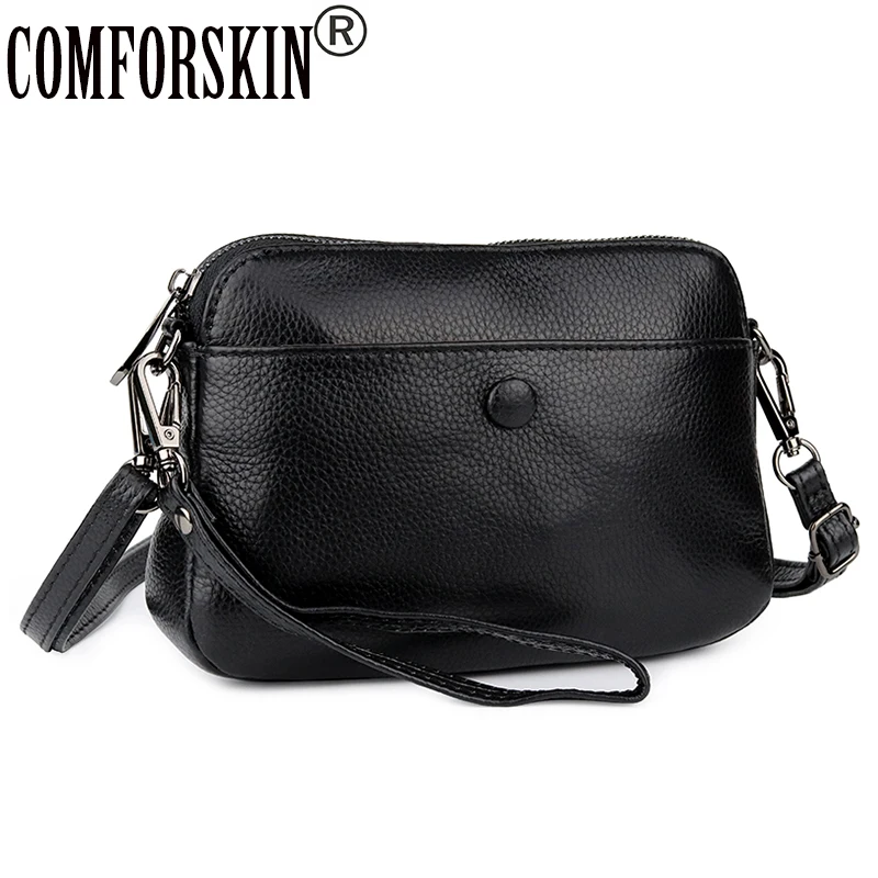 COMFORSKIN Brand Lady Daily Clutches Cowhide Women's Messenger Bags Genuine Leather Cross-body Bags High Capacity Handbags 2020