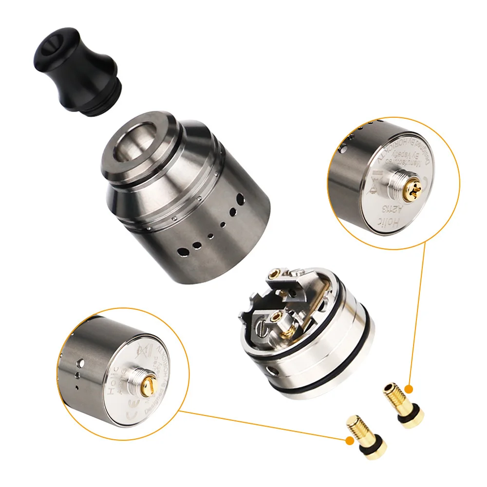 Новейшая электронная сигарета Vapefly Holic MTL RDA с одной катушкой для строительства 22 2