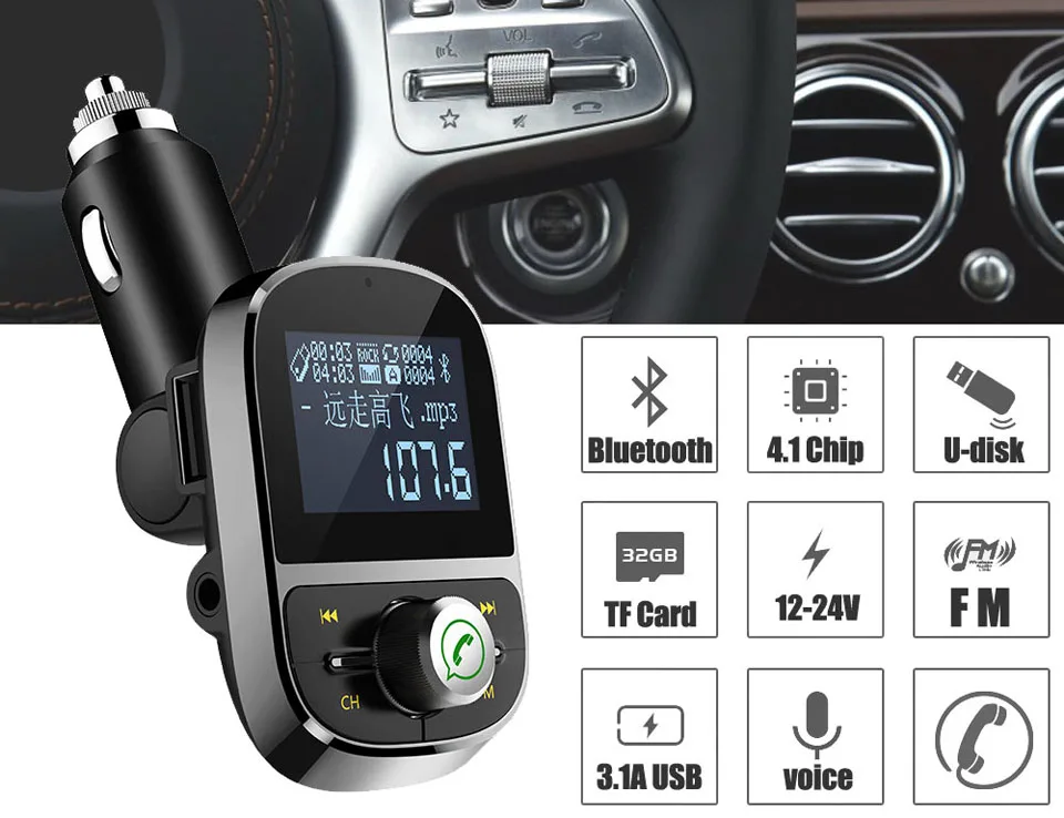 Автомобильный bluetooth fm-передатчик aux Поддержка U диск TF карта аудио в выходе Автомобильный mp3 плеер Handsfree с 2 USB портами автомобильное зарядное устройство