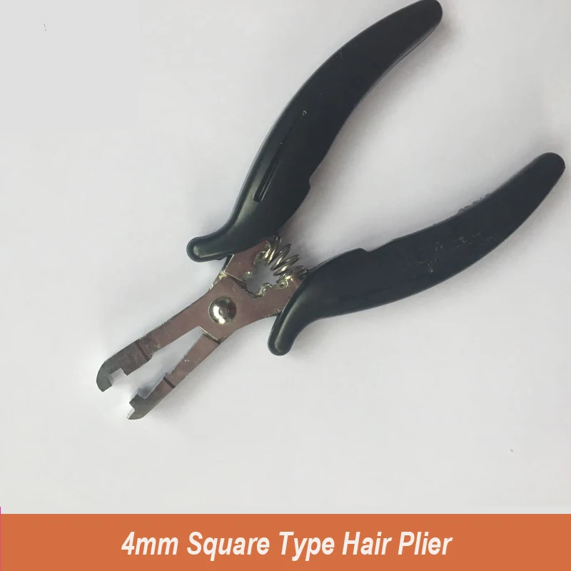 

1 Pc Pliers For Hair Extensions 4MM Square Tip Hair Extension Pliers Black Handle Fusion Hair Pliers Of Hair Extension Tools